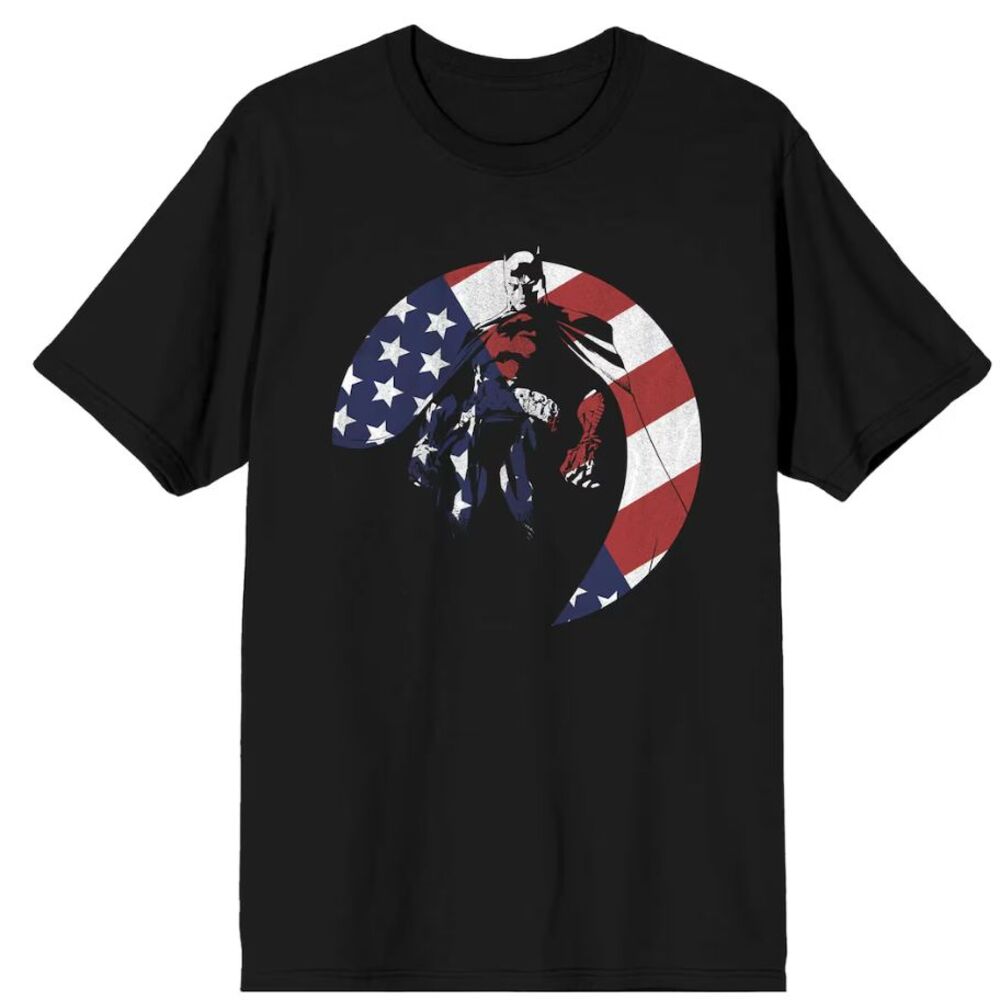 Batman American Flag T-Shirt - Black Size M